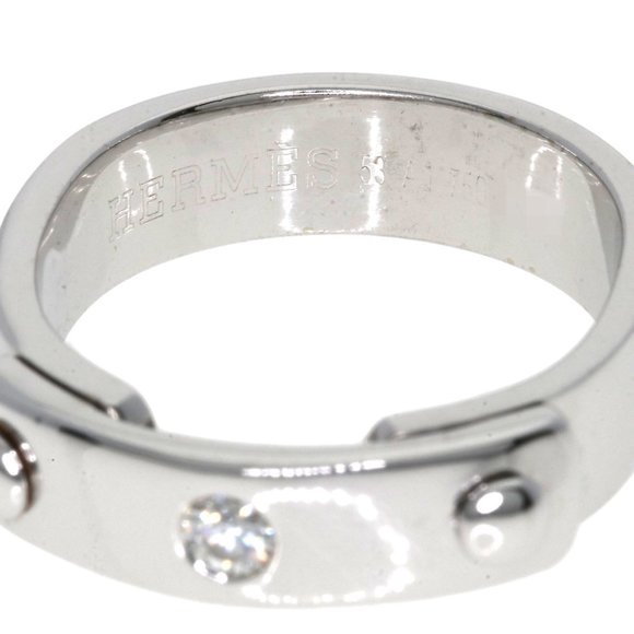 Hermès Two You 1P Diamond #53 Ring, 18K White Gold, Women's, HERMES - Picture 4 of 9